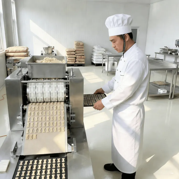 Full Automatic Cracker Biscuit Making Machine Cutter Production Line Small Biscuit Making Machine Dog cat Biscuit Making Machine