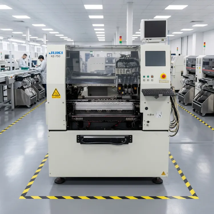 SMT Pick Place Machine 9000CPH PCB Assembly Line Electronics Manufacturing 3 Heads Laser Precision 80 Feeders Motor JKI KE-750