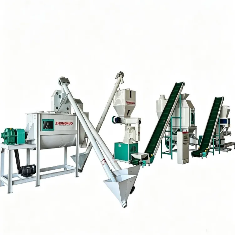 1-2T/H High Output Automatic Broiler and Layer Chicken Complete Feed Pellet Processing Plant Production Line Equipment