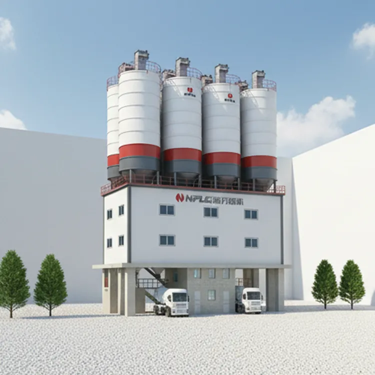 NFLG Brand 75m3/h Concrete Batching Plant Ready-mixed Mini Cement Production Line