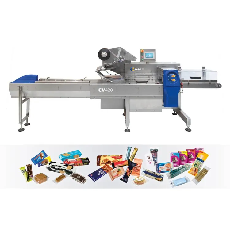 High Performance Electric Automatic Paper Plastic Film Packaging Line 4100 X 1066 X 1650 EasyRun Food Packaging