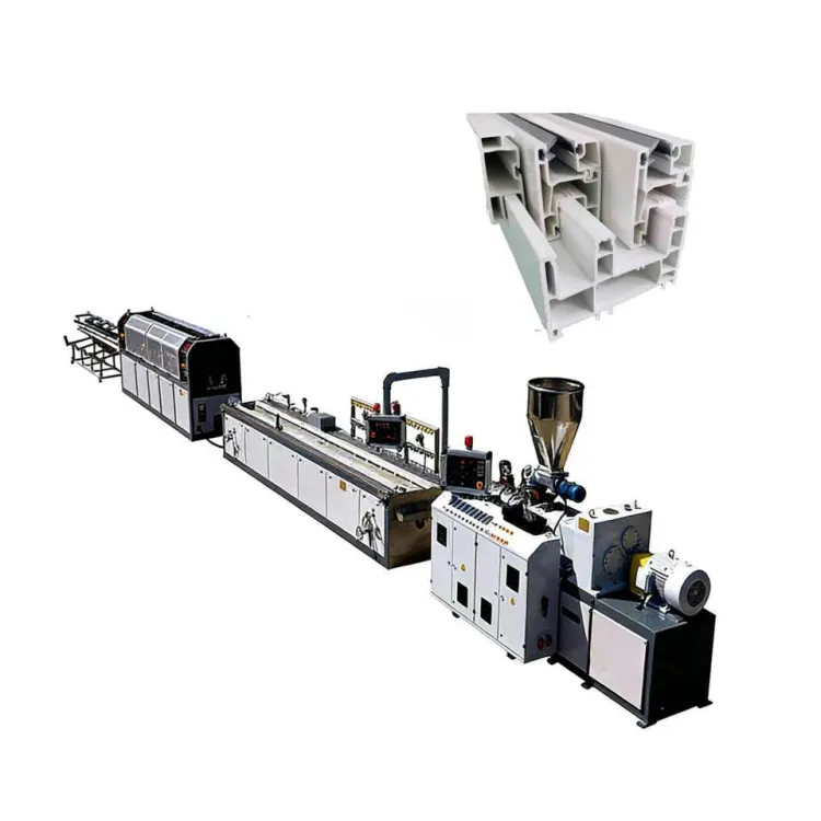 UPVC PVC Window and Door Frame Profile Production Line Machine with Twin Screw Siemens Motor & Gearbox