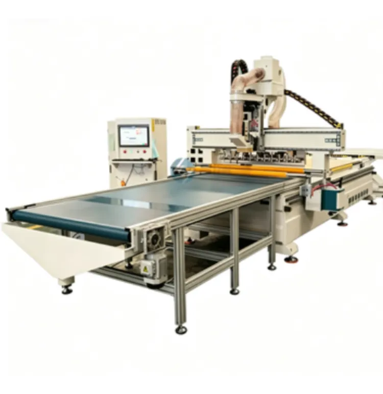 Automatic Panel Furniture Production Line with 3 Axis ATC CNC Router and Labeling Machine