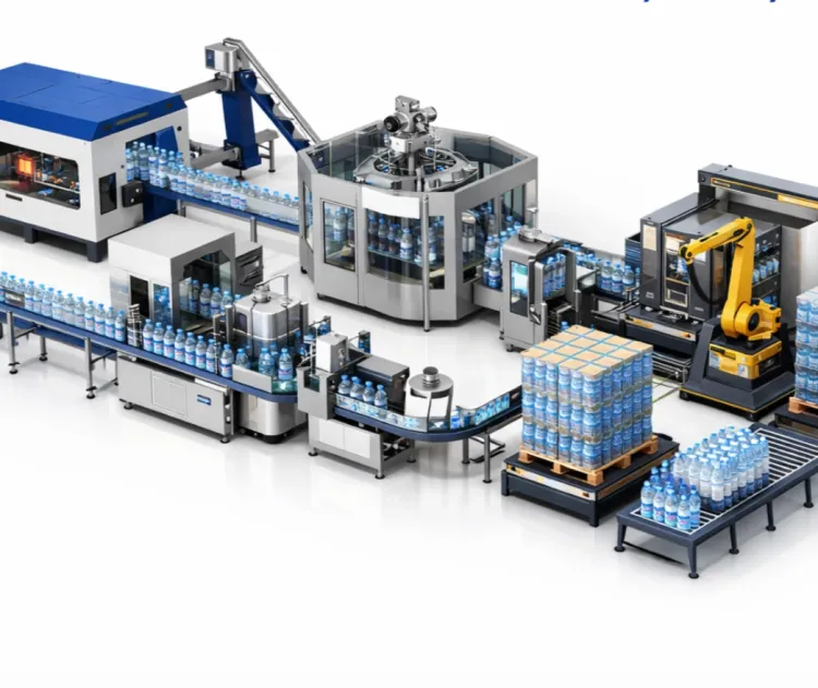 Full Automatic Bottle Water Production Line 8000bph High Speed Quality for Africa Asia Middle East Market