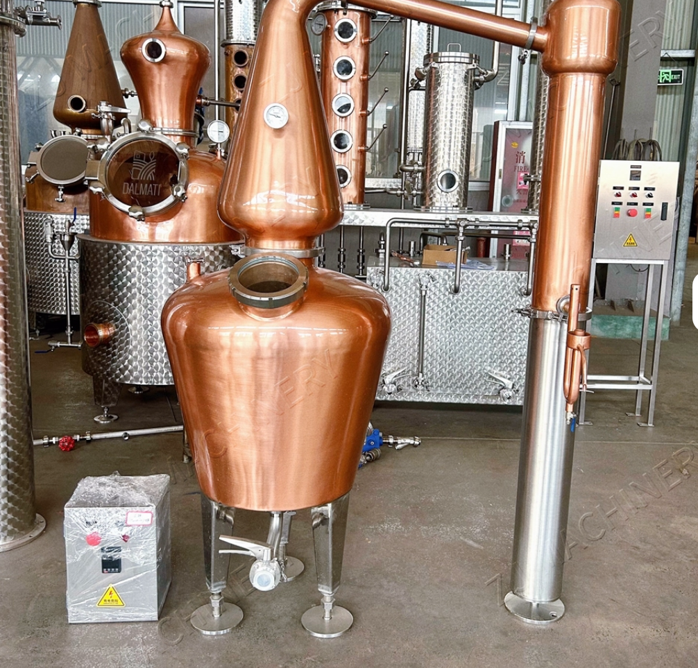 ZJ 100L Copper Distiller Machine Copper Reflux Column Still Distillery Equipment For Moonshine Alcohol Distiller Beverage