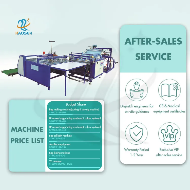 Automatic 50kg pp Woven Rice Bag on Roll Making Cutting Sewing Machine Assembly Supplier Plastic pp Woven Bag Making Machine
