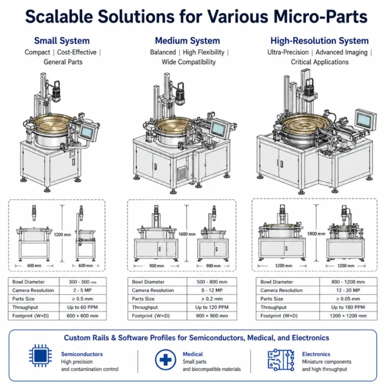 High Speed Vision Vibrating Bowl Feeder System PLC Motor Industrial Camera AI Powered Precision Parts Feeding Unit Assembly Line