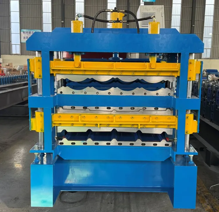 Automatic Colour Roof Sheet Making Machine Three Layer Triple Deck Profile Roof Wall Panel Roll Forming Making Machine