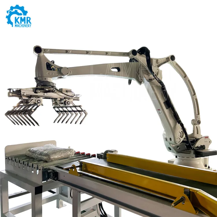 Automatic High Speed Arm Robot Palletizing System for Bags Cans Metal with PLC Control and High Productivity
