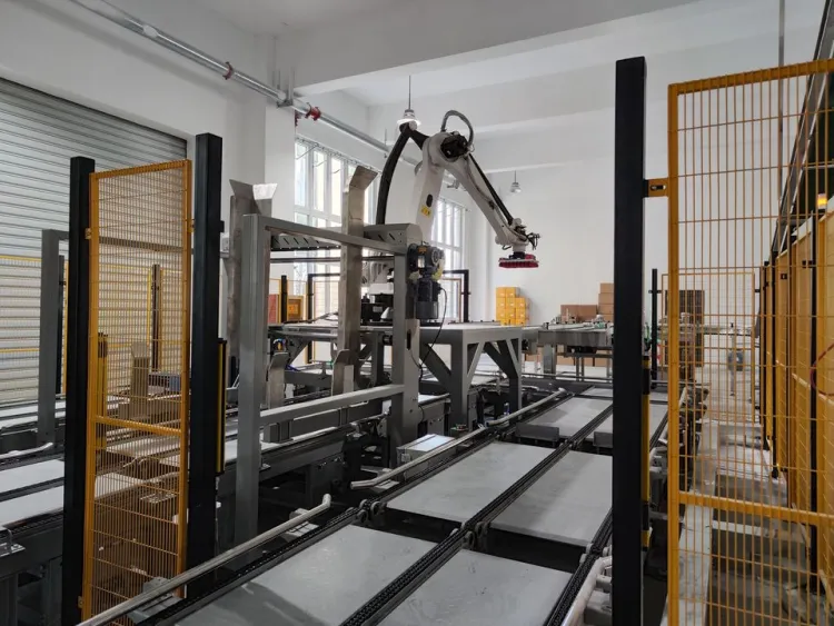 Industrial Automatic Food Palletizing Robot | PLC-Controlled Carton Bag Case Articulated Palletizer System Automation