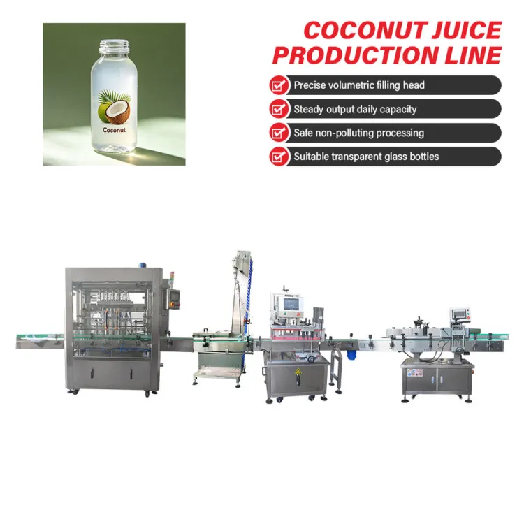 Intelligent Coconut Water Bottling Line Multi Bottle Adaptable Auto Filling Sealing Equipment for Coconut Drink Production