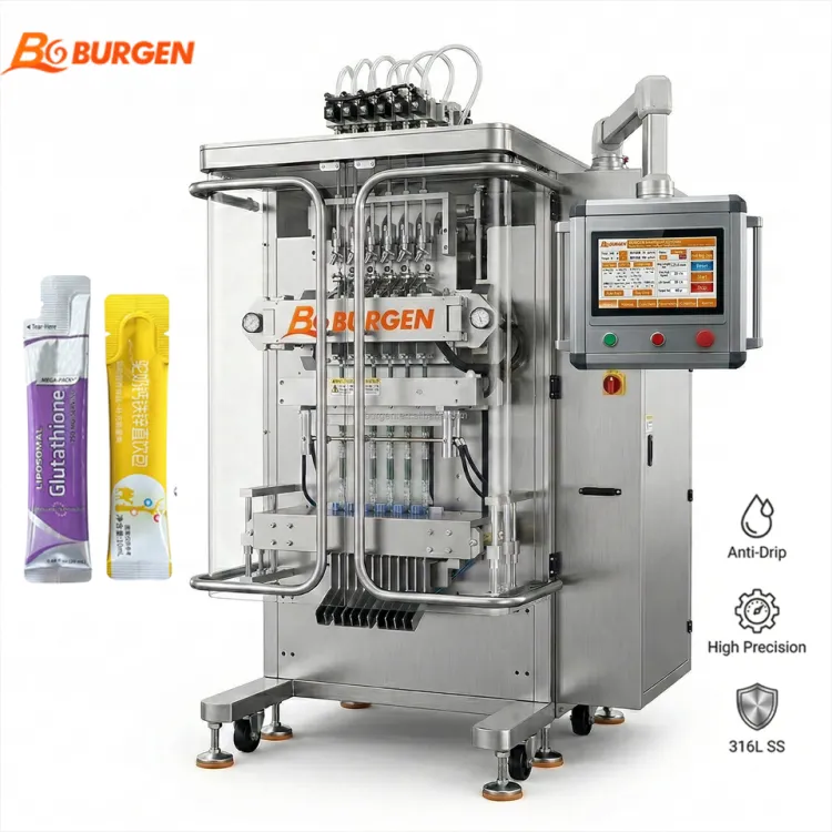Pouch Packaging Machine for Energy Gel Stick Liquid - Anti-Drip Filling Food Grade