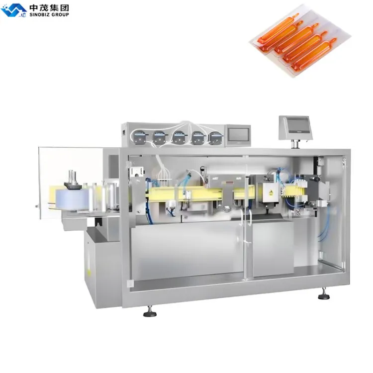5 Nozzles Plastic Ampoule Form Fill Seal Machine with Unwinding Forming Filling Punching and Cutting