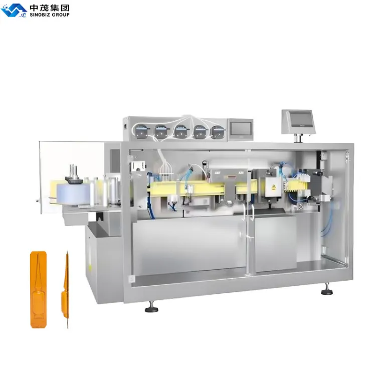 High Precision 5 Nozzle Plastic Ampoule Form Fill Seal Machine with Peristaltic Pump 1-50ml Filling Range