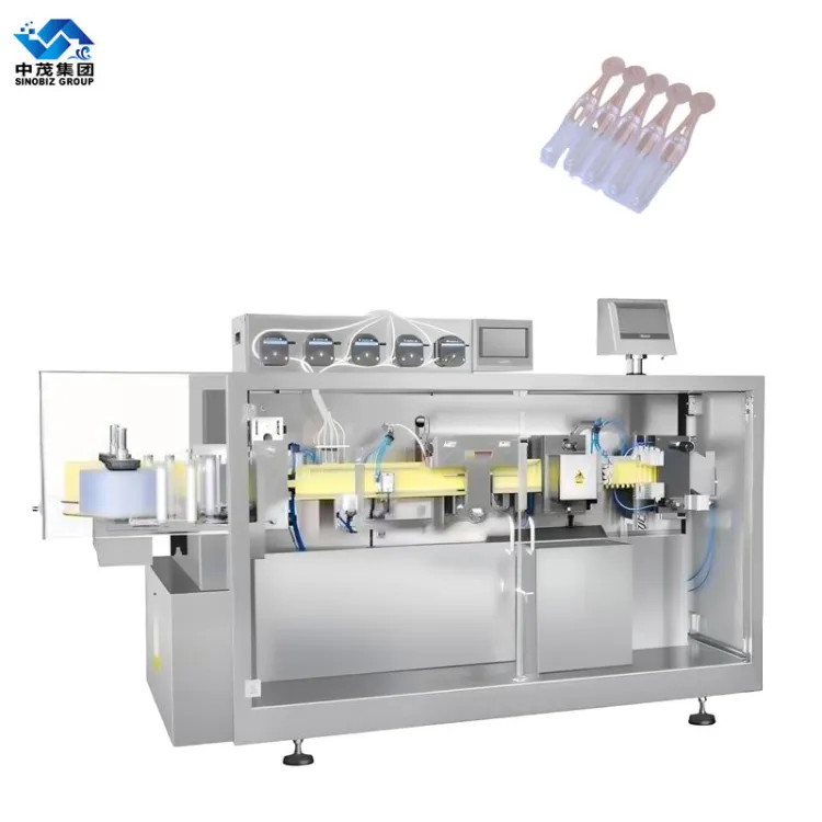 Automatic 5 Nozzle Plastic Ampoule Form Fill Seal Machine with Peristaltic Pump for Cosmetic & Daily Chemical Liquid Packaging