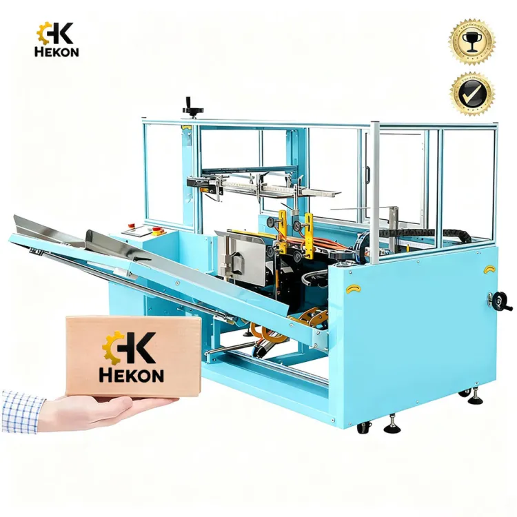 HEKON Fully Automatic Packing Machine Vertical Case Erector Packing Machine Automatic Carton Case Box Erector Machine