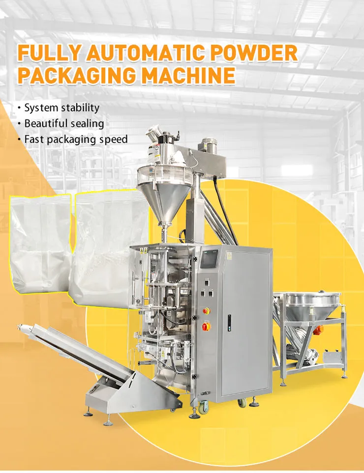 HMD-420 Automatic Vertical Pneumatic Flour Powder Bags Pouch Filling Packing Labeling and Sealing Machine VFFS