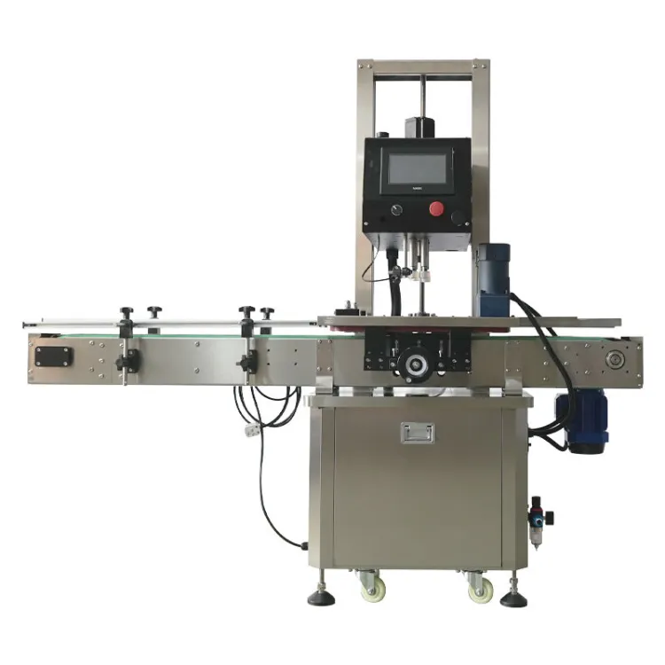 Electric Automatic Capping Machine with Feeder Gear Motor Pump Wood Packaging for Screw Bottles
