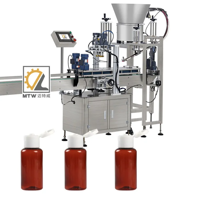 MTW Bottle Screw Capper Automatic Capping Machine Plastic Bottle With Cap Feeder