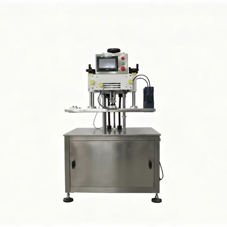 Capping Machines HuiMing FG-4A Automatic Bottle Filling Capping Machine for Small Business Beverage Screw Cap Sealer