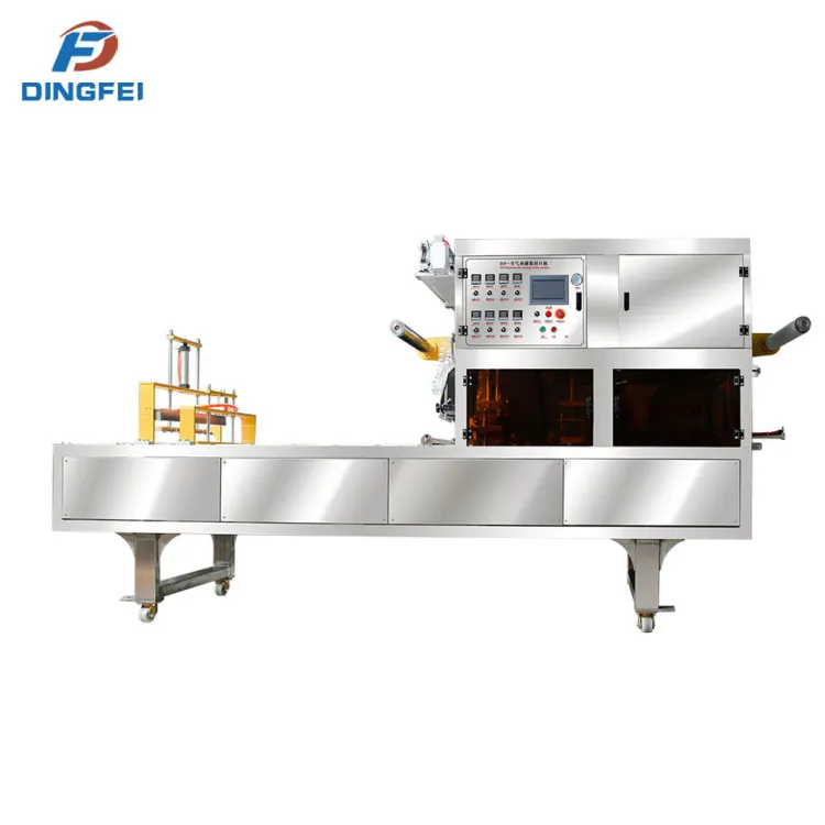 Plastic PP Lunch Box Sealing Machine, Capable of Filling with Nitrogen, Carbon Dioxide, Oxygen and Other Gases, Continuous Produ