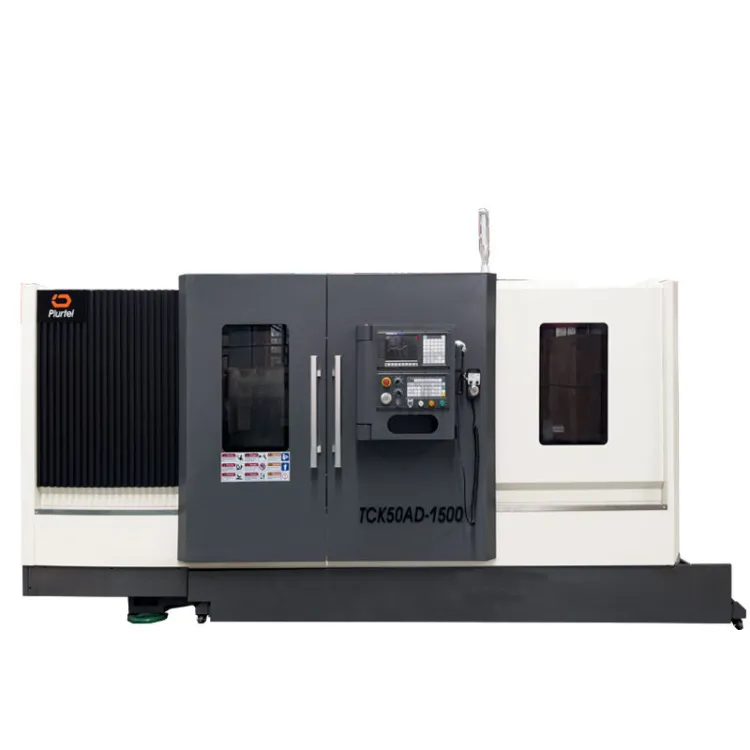 GSK Controller Metal Cutting Inclined CNC Turning Lathe TCK50A 1500 With Hydraulic Turret