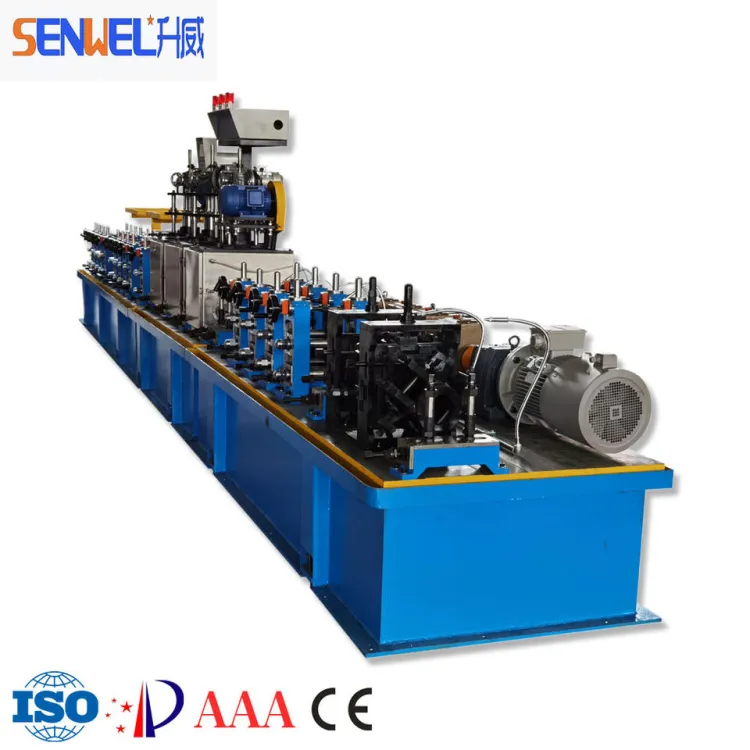 Automatic Stainless Steel Pipe Mill Machine PLC Controlled High Power Motor Round Square Tube Production Line