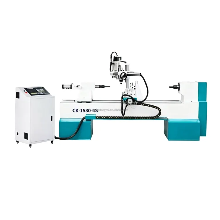 Arrival CK-1530-4S 4 Spindle CNC Wood Lathe, Automatic 3D Engraving Wood Turning Machine for Solid Wood Table Legs
