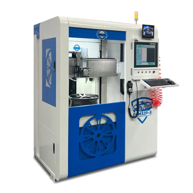 HIENCE Cnc Wheel Rim Cutting Lathe Machine Diamond Cutting Alloy Wheel Repair Machine for DCM32P-S