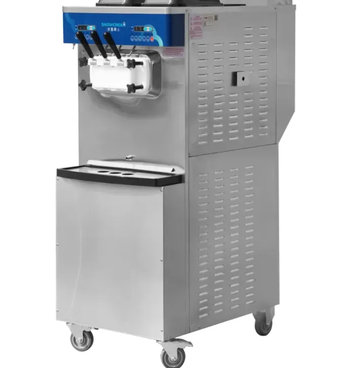 Small Vertical Commercial Soft Serve Ice Cream Making Machine Stainless Steel 3 Flavor Automatic Soft Ice Cream Machine