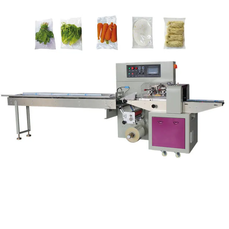 Manual Flow Horizontal Wrap Packing Machine Vegetable Packing Machine