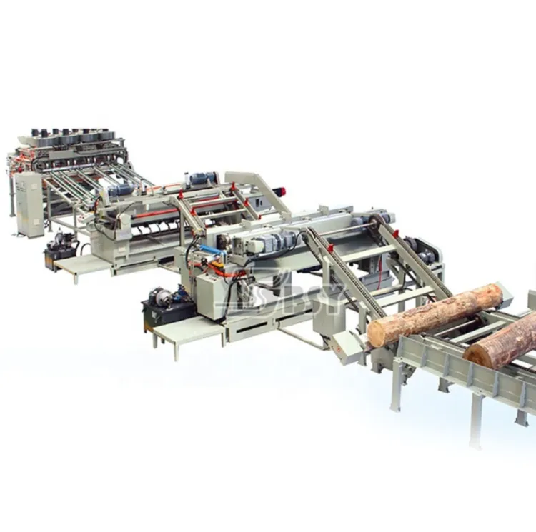 Heavy Duty Plywood Production Line / 8 Feet Spindle Less Veneer Peeling Line