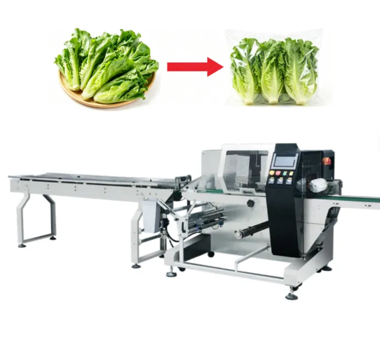 Automatic Horizontal Vegetables and Fruit Packaging Machine Pillow bag Fresh Food Wrapper