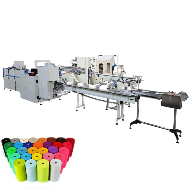 Fully Automatic Heat Shrinking Wrapping Non Woven Viscose Fabric Roll Making Machine Production Line