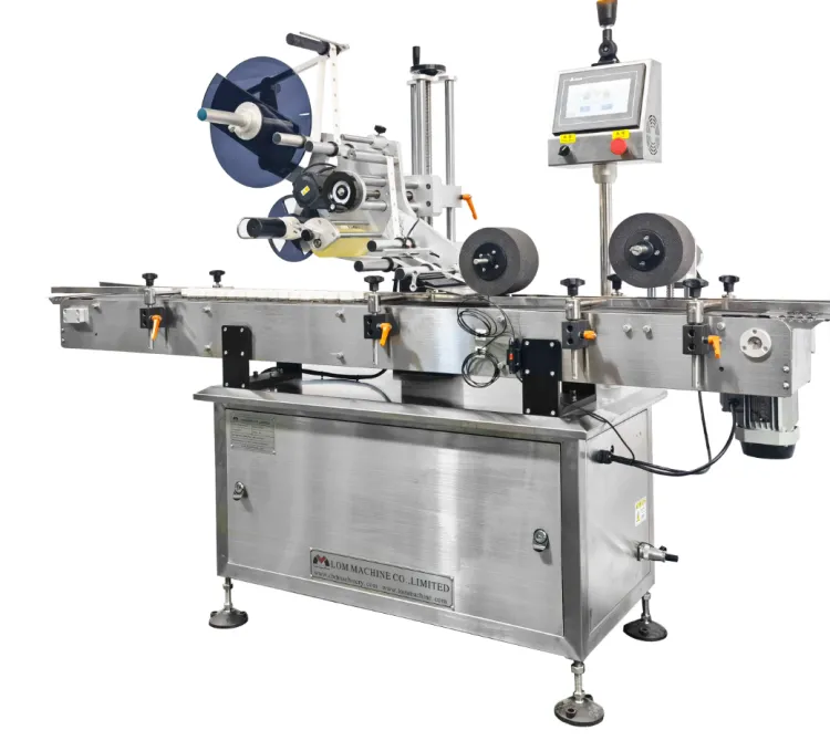 Electric Automatic Flat Surface Labeling Machine for Beverage Jar Egg Box Cap Top Side