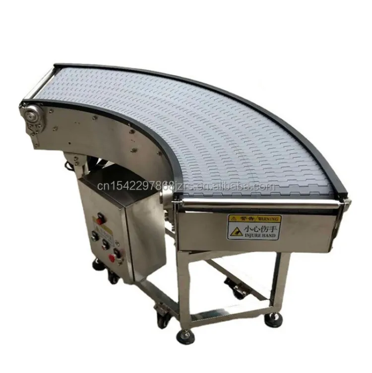 90/180 Degree Curve Modular Belt Conveyor System Customizable Heavy Duty for Food Beverage Packaging Industrial Automation