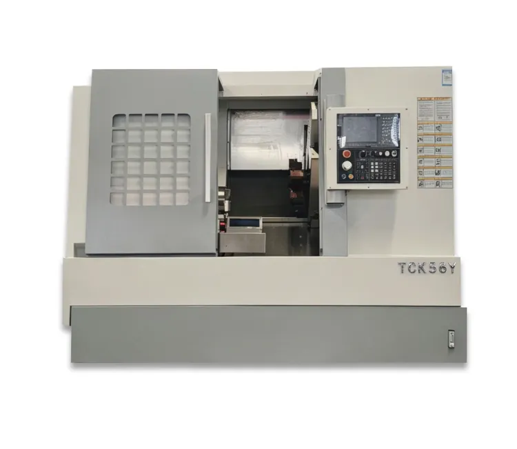 Heavy Duty TCK56Y Lathe Machine | Big Bore Slant Bed Turning Center 12-Station Turret CE Certified Automotive Aerospace 380V