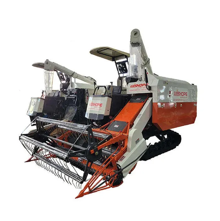 Wishope YD-85 Gearbox HST 45CC Grain Harvester High Safety Full Feeding Combine Harvester
