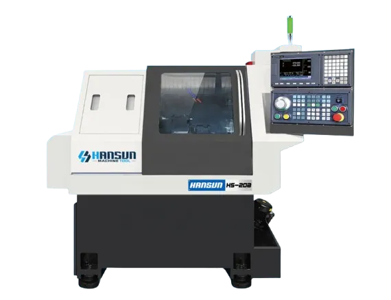 HANSUN HS-20A Fanuc Gang Type Automatic Mini Metal Lathe High Accuracy 8-Tools 2-Axis Light Duty Turning Center Single Spindle