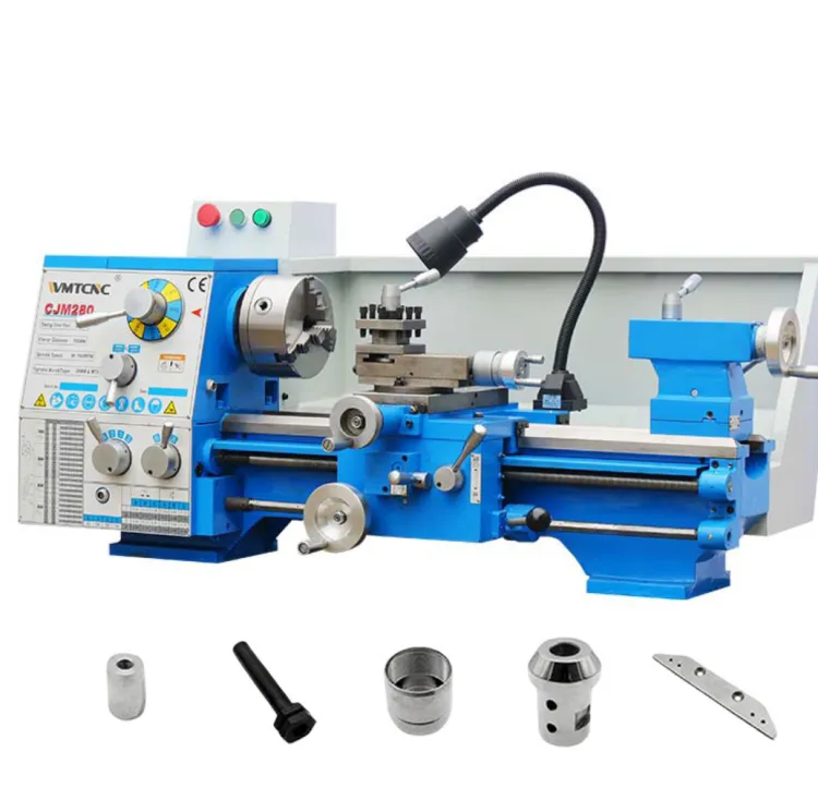 CJM280 High Precision Horizontal Mini Lathe Bench Top Light Duty Mini Lathe From for Metal Processing