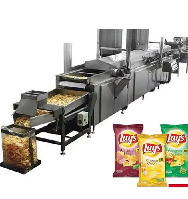Fully Automatic Industrial Potato Chips Production Line 500kg/h High Capacity French Fries Making Machine