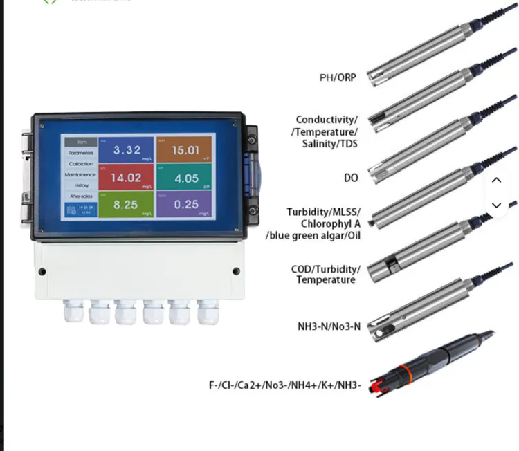 Industry Water Quality Monitor PH Sensor Conductivity Dissolved Oxygen Turbidity COD Water Meter Multi-parameter Water Analyzer