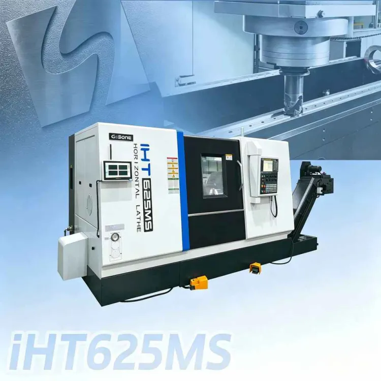 GUOSHENG IHT625MS CNC Horizontal Turning Machine 625mm Swing Diameter Horizontal Lathe for Shaft Flange Cast Iron Parts