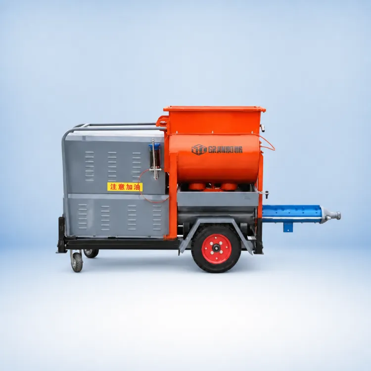 All-in-one Mixing Cement Spray Plaster Machine, Wheel Type Mortar Spraying Equipment for House Wall Render Work