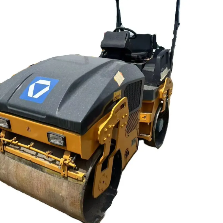 Famous Machine Low Working Hour Road Roller diesel Compactor Double Drum Sreel Wheel Roller