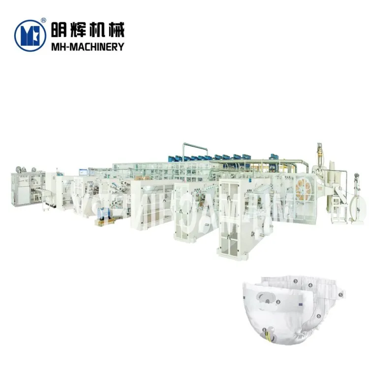 Newborn Full Automatic Baby Diaper Making Machine Bearing Motor Engine-High Capacity 500pcs/min Diapers Production Equipment