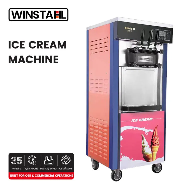Commercial Soft Serve Ice Cream Machine Countertop 2200W Stainless Steel Ice Cream Maker for Restaurant Shop