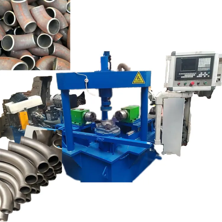Automatic Elbow and Tee Beveling & Chamfering Machine for Stainless Steel Pipe with Two Heads PLC Control High-Power