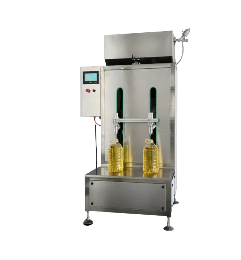 Double Heads Semi Automatic Stepper Motor Gear Pump Filling Machine for Oil, 1-25 Liter Oil Filling Bottling Machine Plant