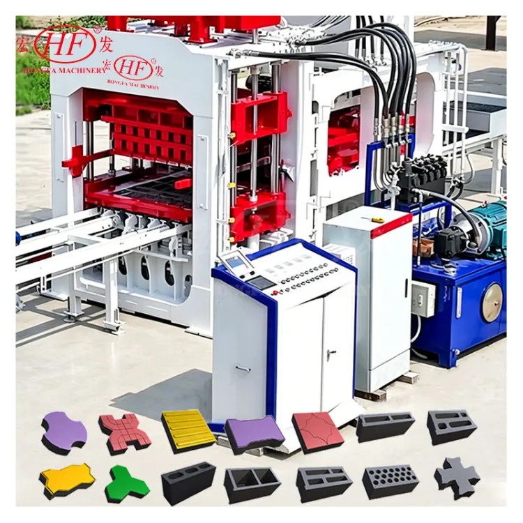 Fully Automatic Hongfa QT8-15 Hollow Block Machine Long Service Life with Complete Block Production Line